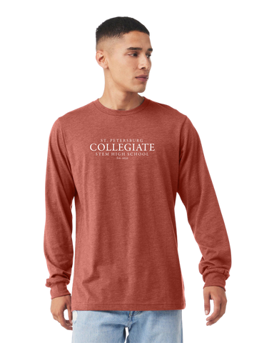 Collegiate Long Sleeve Tee - Heather Clay