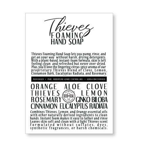 Thieves Foaming Soap Labels