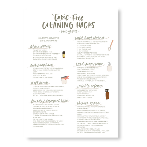 Toxic Free Cleaning Hacks Card
